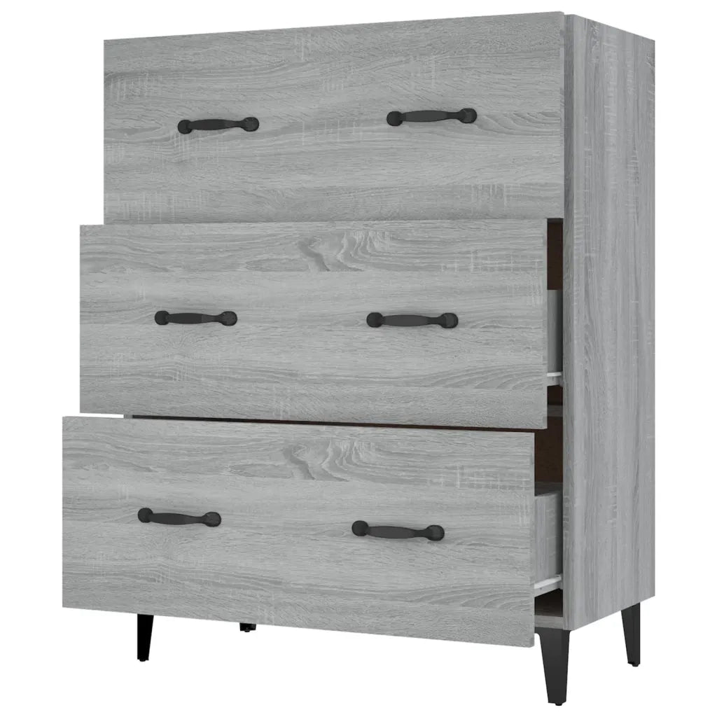 Credenza-Buffet-Armadio da cucina Grigio Sonoma 69,5x34x90 cm in Legno Multistrato 165794