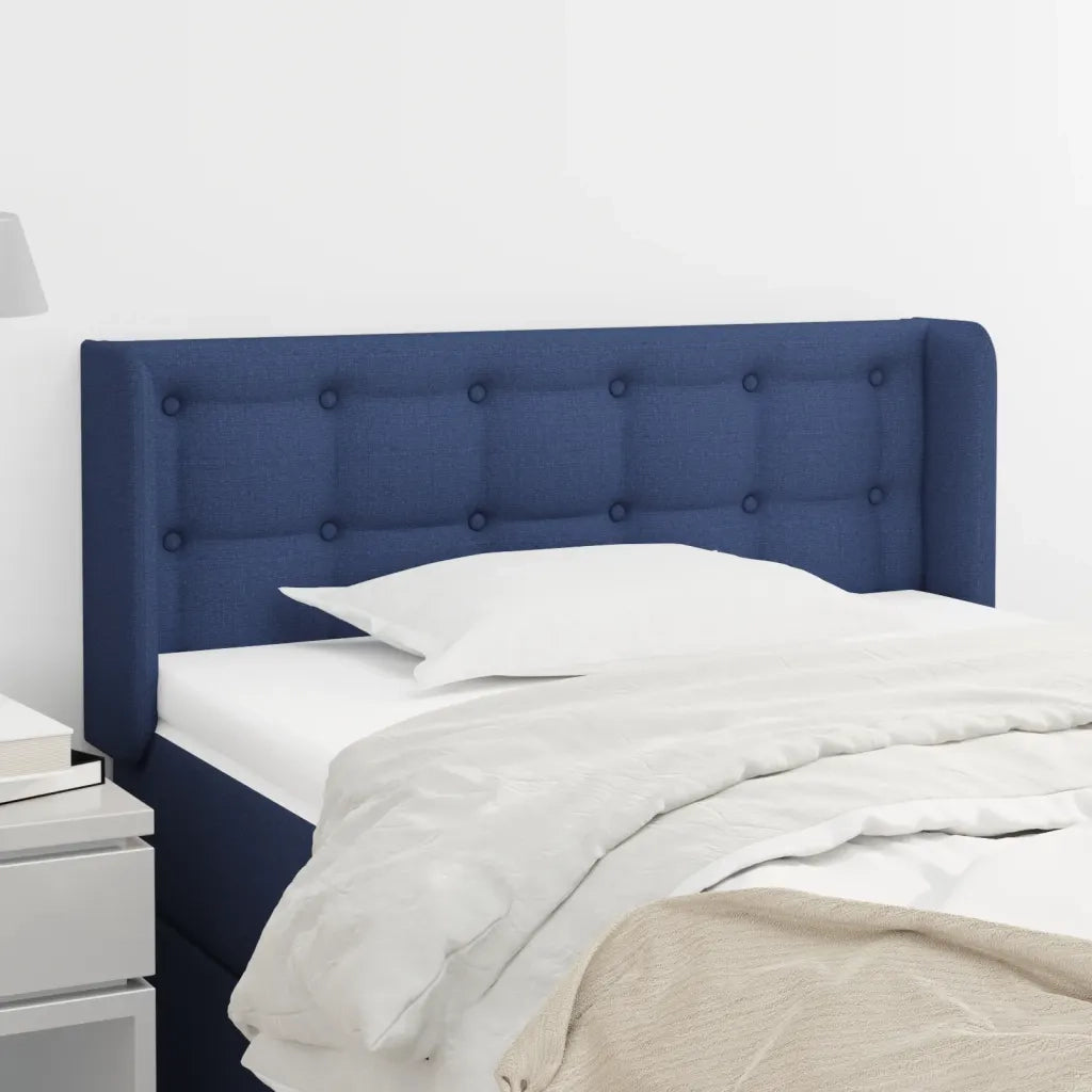 Testiera | Testata ad Orecchio Blu 83x16x78/88cm in Tessuto