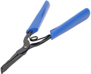 Strumento per fibre ottiche con manico antiscivolo, chiusura in acciaio, taglio preciso, fissaggio a fibra, leggero, preciso ed efficiente - codice prodotto 12345, modello 67890, lunghezza del manico 100 cm, peso 0,5 kg, precisione 0,01 mm.