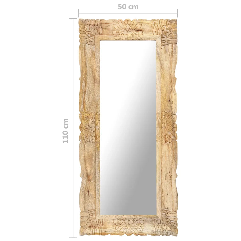 Specchio 110x50 cm in Legno Massello di Mango 321637