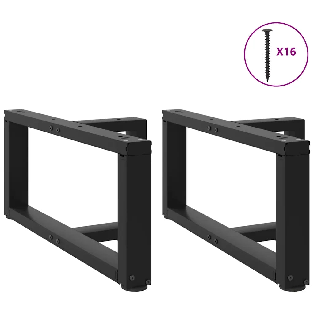 Gambe per Tavolino da Caffè a Forma di T 2 pz Nere 70x25x(30-31) cm Acciaio 4013016