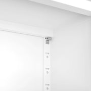 Libreria industriale in acciaio con 5 ripiani regolabili e anta, per soggiorno e ufficio, bianca, 60 × 23,4 × 180,3 cm