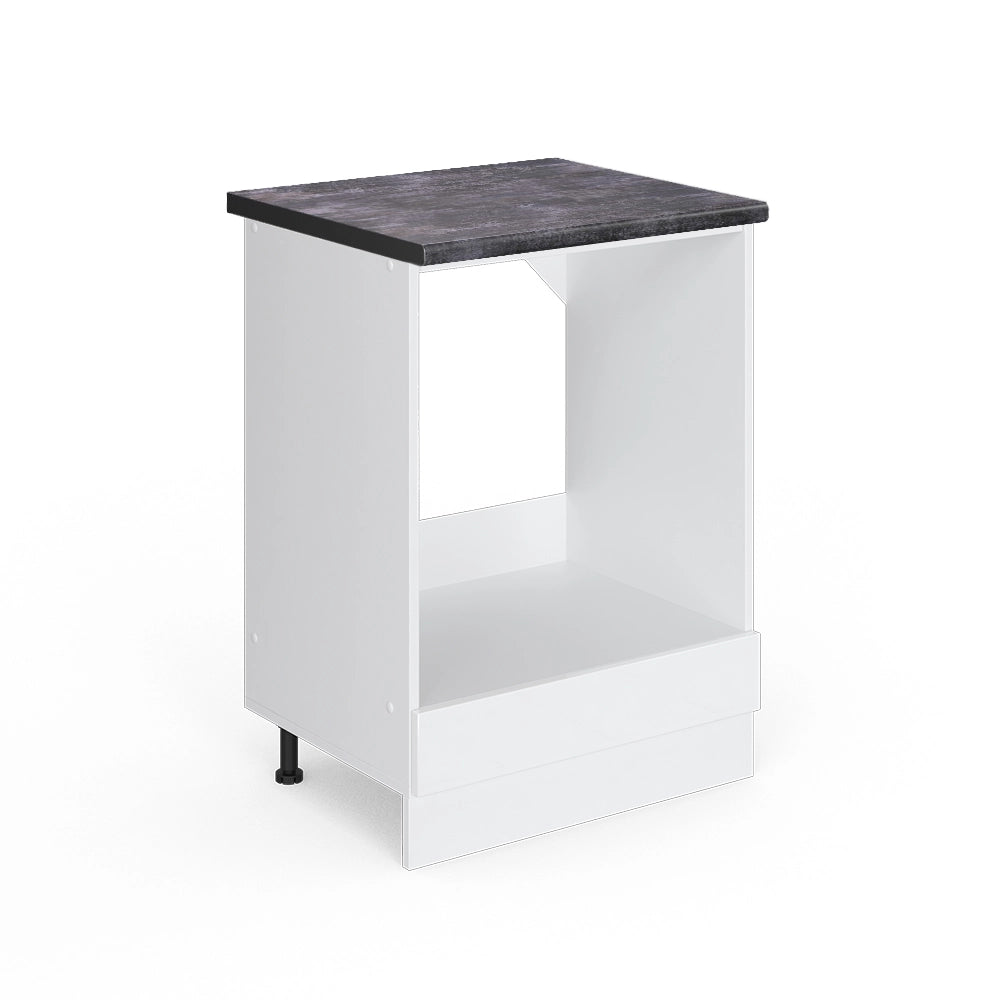Mobile per forno da incasso R-Line Bianco lucido/Bianco 60 cm, PL Antracite Vicco