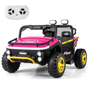 Auto elettrica per bambini a due posti 133 x 83,5 x 76 cm con clacson e musica moderna in PP rosa 20_0017573