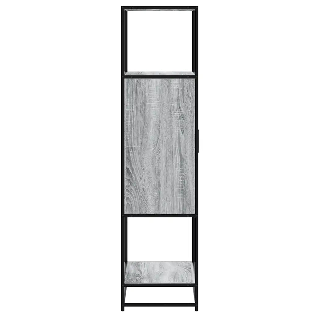 Credenza Grigio Sonoma 68x35x139 cm Legno Multistrato Metallo 849042