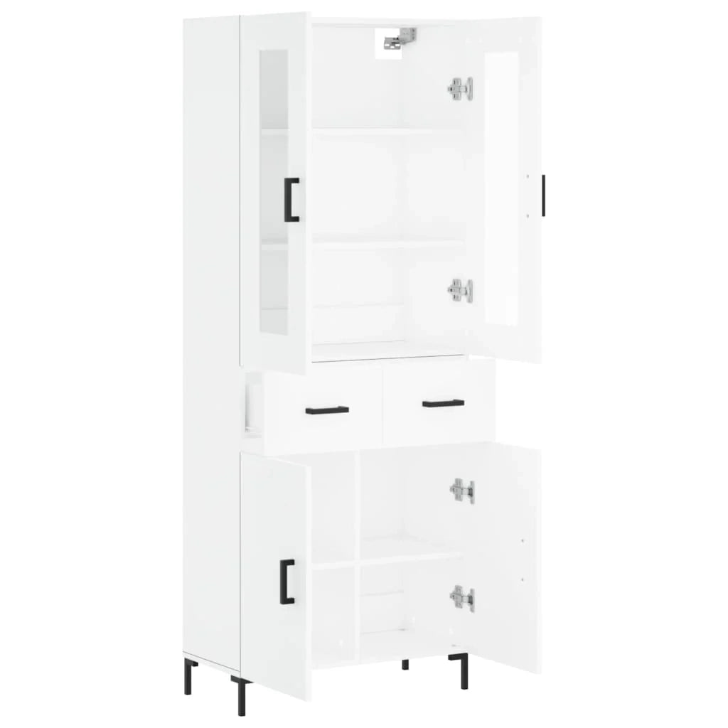 Buffet credenza cassettiera mobiletto mobile contenitore organizer cucina soggiorno salotto alto 69,5 x 34 x 180 cm legno ingegnerizzato bianco 02_0032749