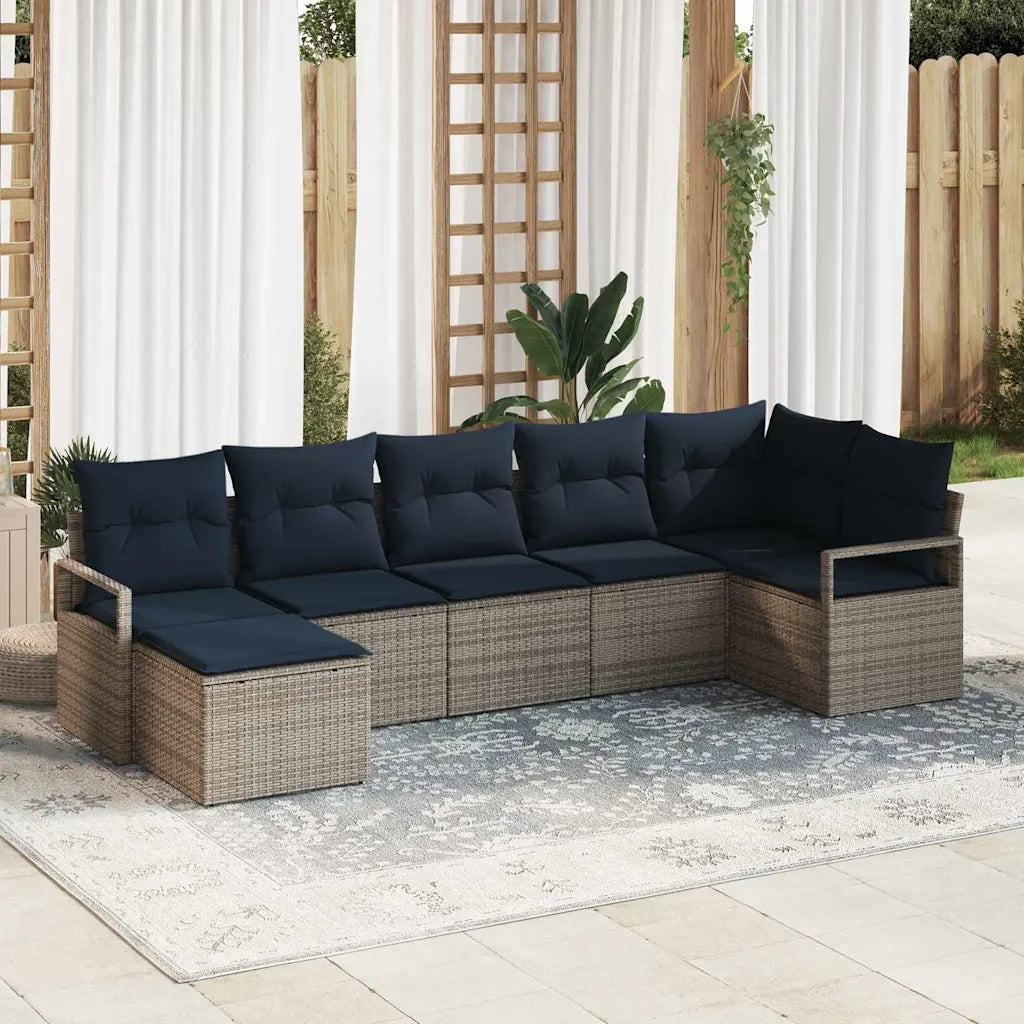 Set di divani 7 pcs Grigio polyrattan 3346475