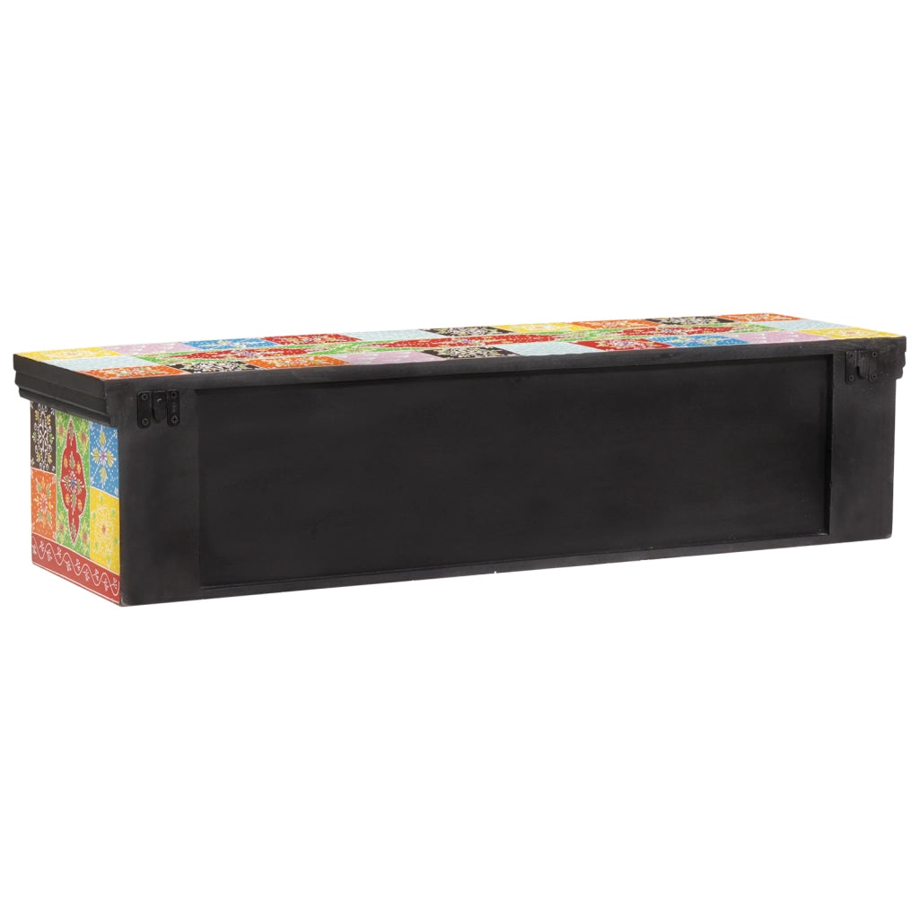 Mobile TV a parete 100x30x24 cm Legno massello Mango grezzo