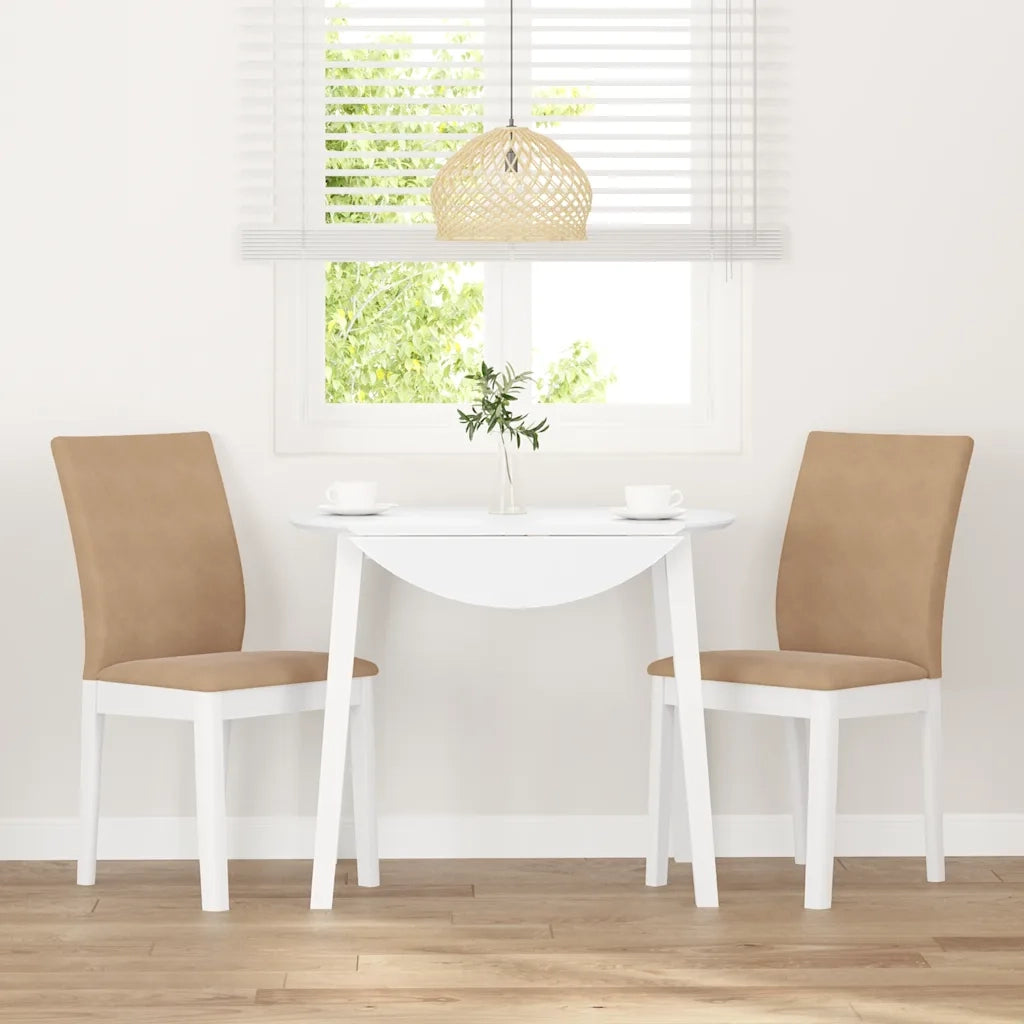 Sedie da Pranzo con Cuscini 2 pz | Sedie da cucina Bianco Legno Massello di Hevea