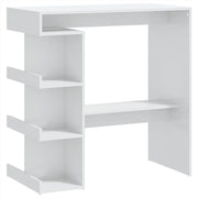 Tavolo da Bar con Ripiani Bianco Lucido 100x50x101,5 cm
