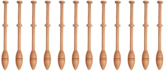 Set di chiusura in legno da 12 pezzi - Antico/Vintage - Adatto per principianti - Attrezzatura per tessitura - Ideale per progetti di fai da te