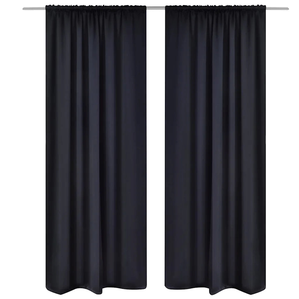 Tende Oscuranti Nere 2 pz con Orlo Ribattuto 135 x 245 cm cod mxl 69446