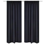 Tende Oscuranti Nere 2 pz con Orlo Ribattuto 135 x 245 cm cod mxl 69446