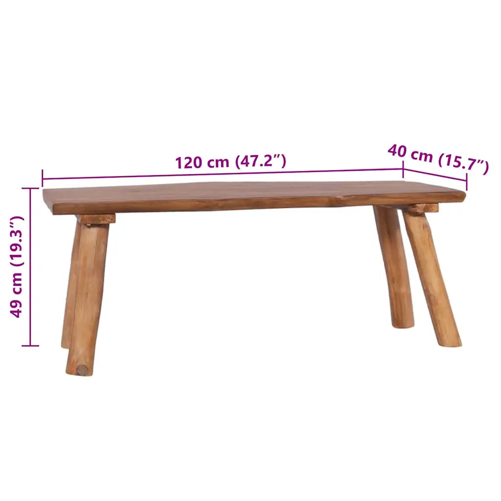 Panchina da Giardino 120 cm in Legno Massello di Teak 288817