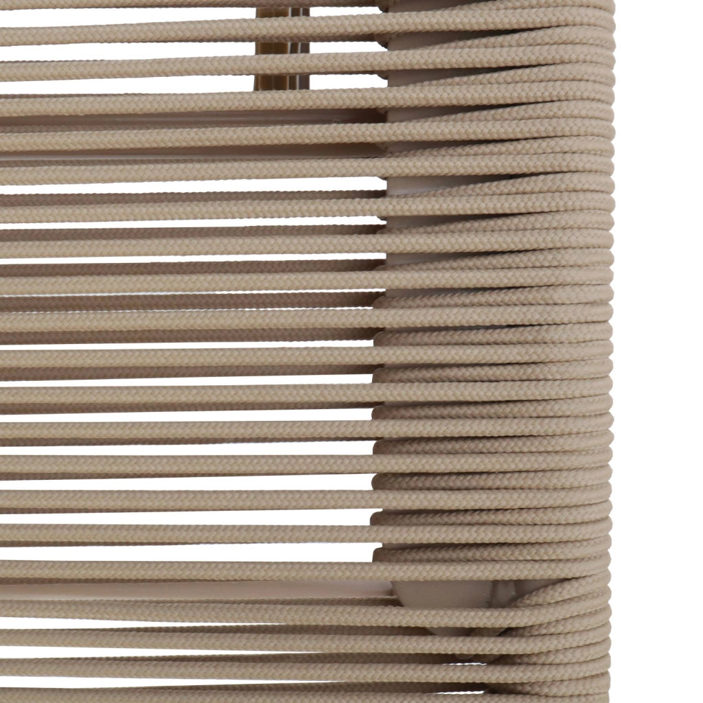 Set 2 lettini prendisole in acciaio e corda multiposizione, beige