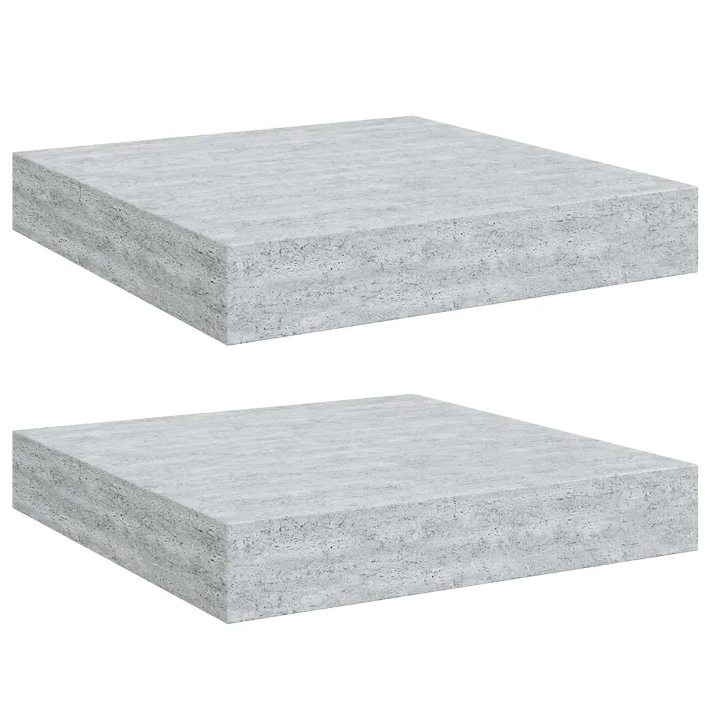 Mensole a Muro 2 pz Grigio Cemento 23x23,5x3,8 cm in MDF cod mxl 33657