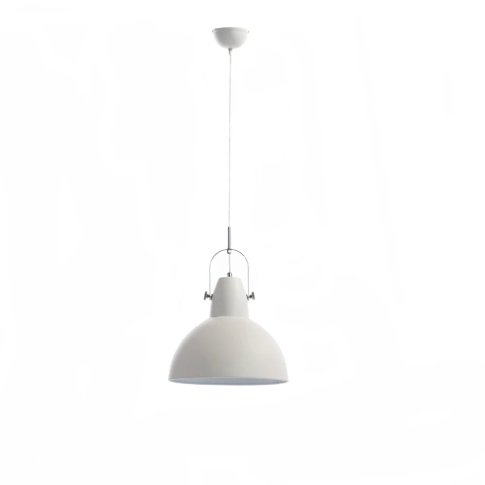 Lampada a sospensione Luz in metallo bianco opaco | Duzzle
