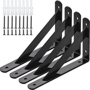 Supporto per pannelli 4 in 1, 300*190 mm, profilo metallico L in acciaio con viti, adatto per pannelli sospesi, scaffalature e cornici di divisione fissa, nero.