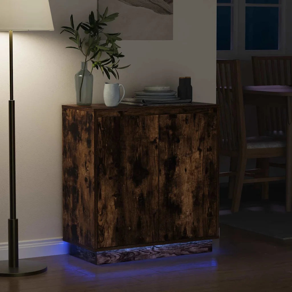 Madia LED Rovere Fumo 71 x 34,5 x 75 cm Legno ingegnerizzato 869646