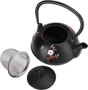 Tea Set a Doppio Strato - Teiera con Filtro - Acciaio Inossidabile - Resistente allo Sfregamento - Forma Elegante - Decorazione per la Cerimonia del Tè