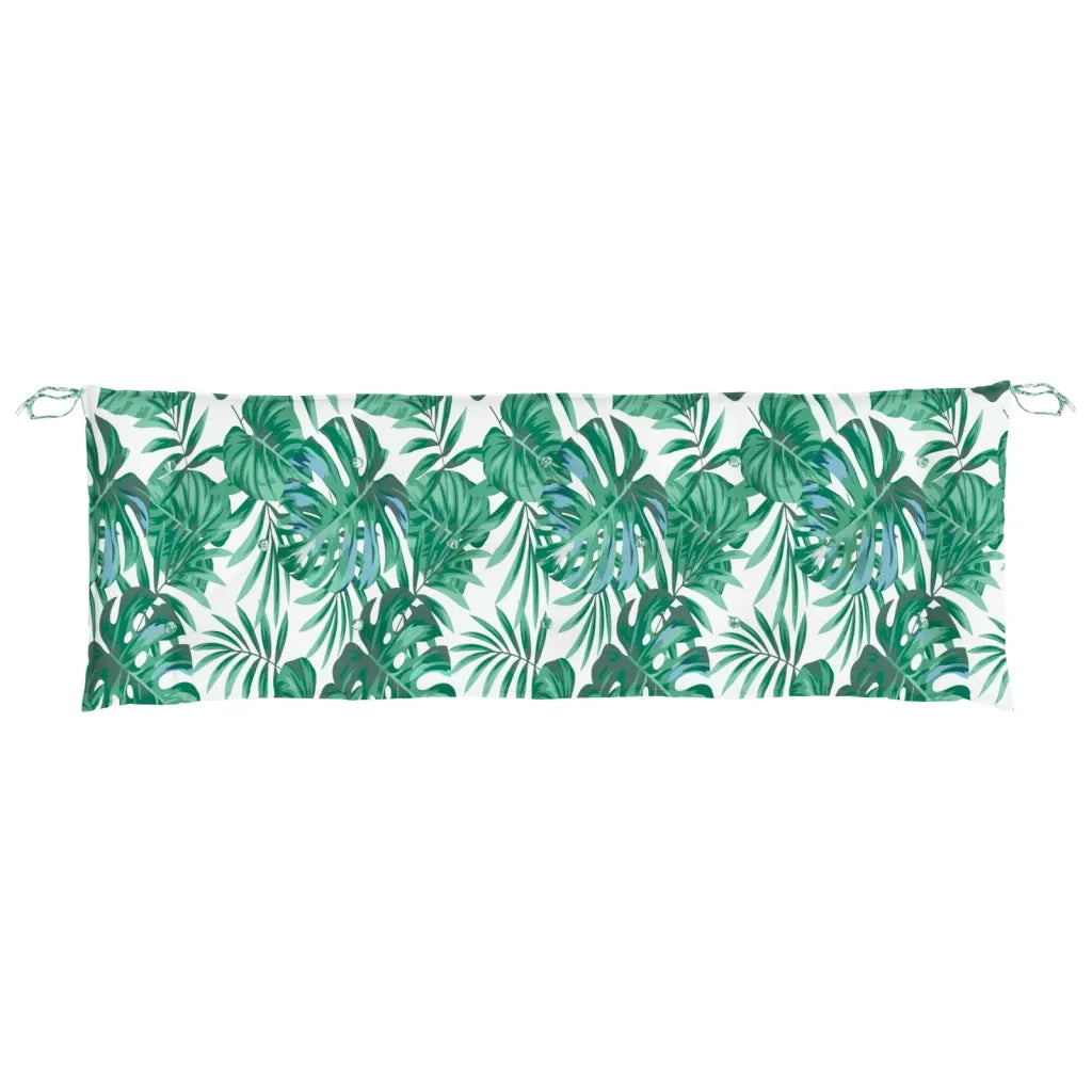 Cuscini Panca Giardino 2 pz-Set di 2 Cuscini per panchina da esterno a Foglie 150x50x7 cm Tessuto Oxford