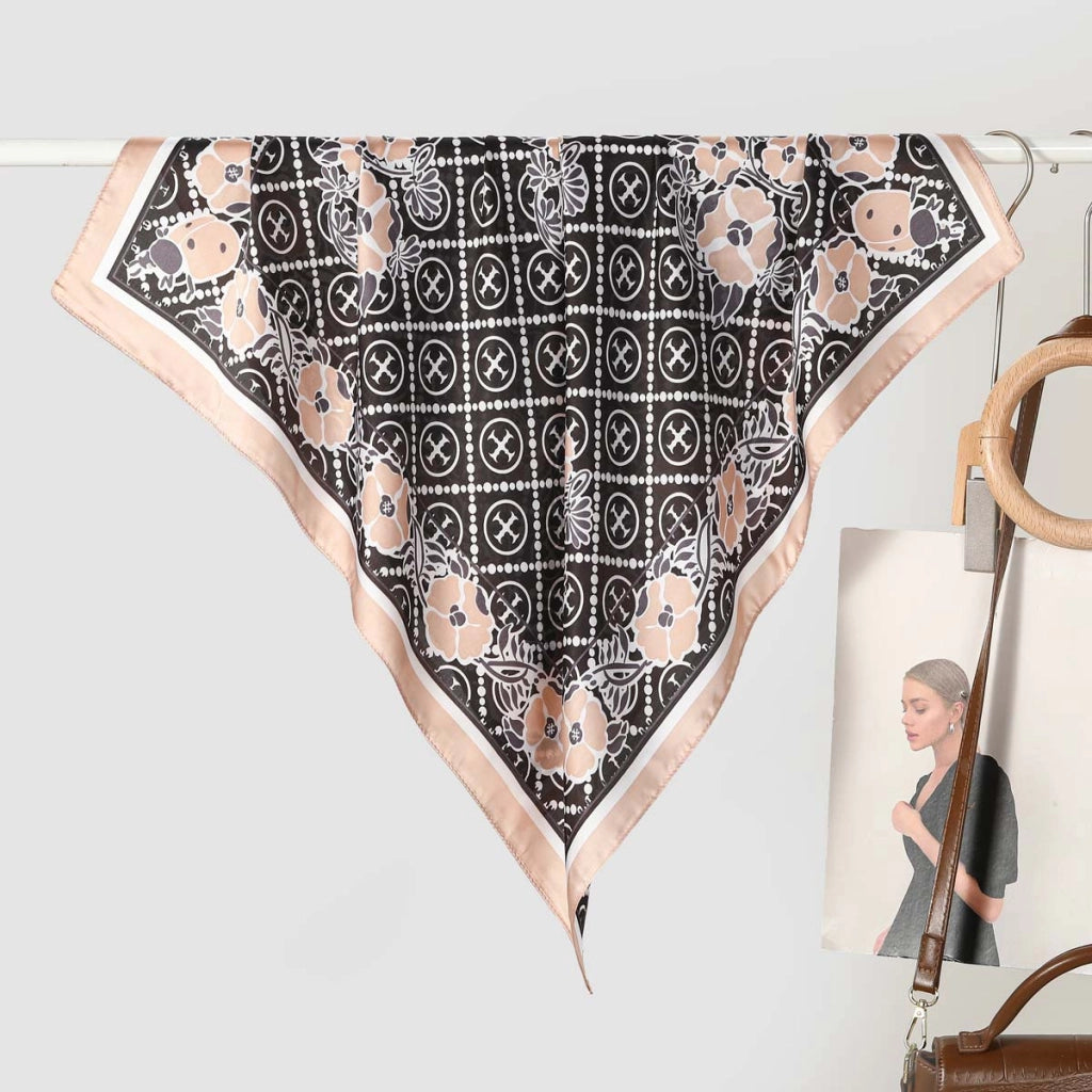 Nuova sciarpa da donna in seta stampata, stile coreano, sciarpa decorativa alla moda e versatile.