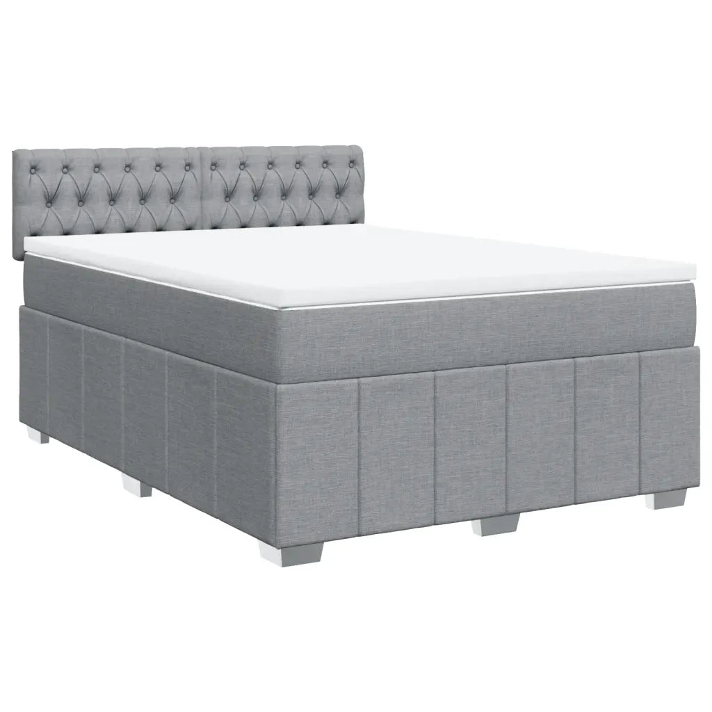 Giroletto a Molle con Materasso Grigio Chiaro 140x200cm Tessuto