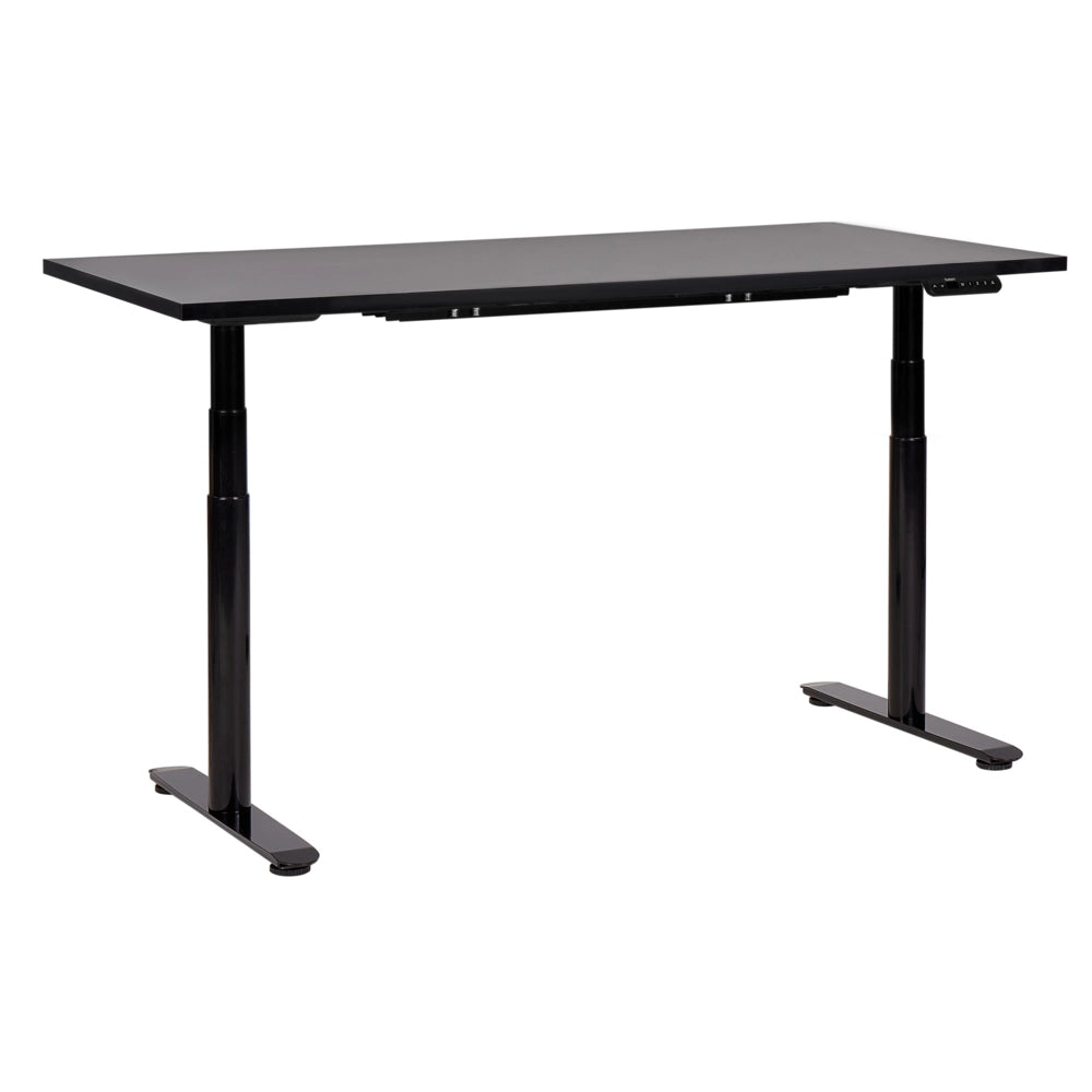 Scrivania regolabile in altezza elettricamente nero 160 x 72 cm Struttura in acciaio verniciato a polvere