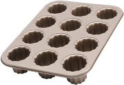 Cakevorm a caramellizzazione 12-cavità in acciaio carbonio per torte, cupcake e muffin - 8 pezzi