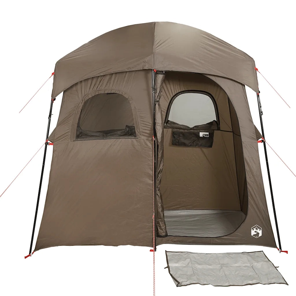 vidaXL Tenda da Doccia per 2 Persone Marrone Impermeabile