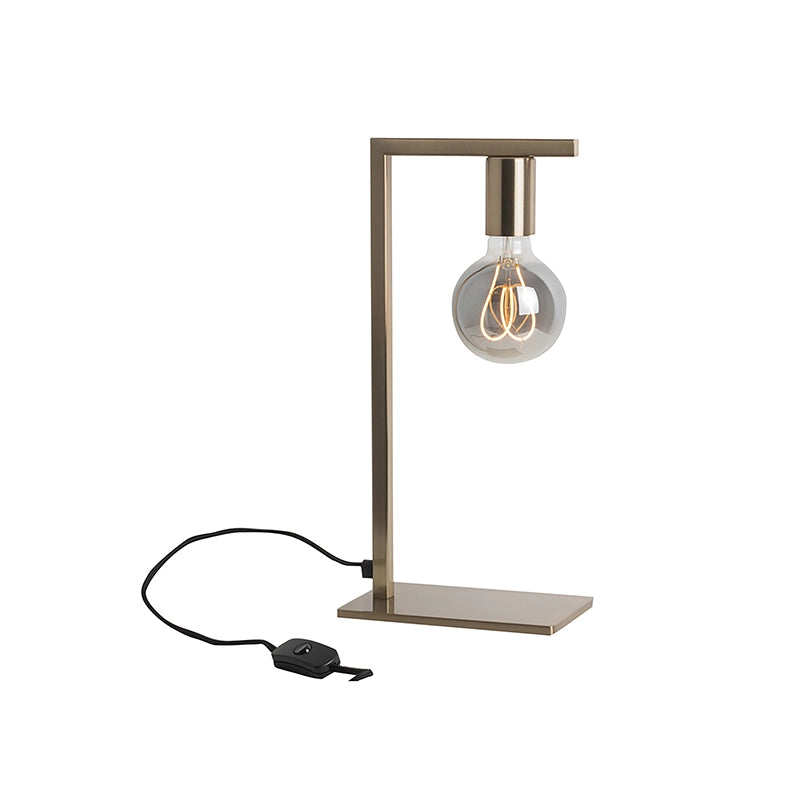 Lampada da Tavolo Twin E27 per Interni - Struttura in Metallo Ottone Satinato 75W IP20 - Classe II - Design Decorativo - Rossini Group