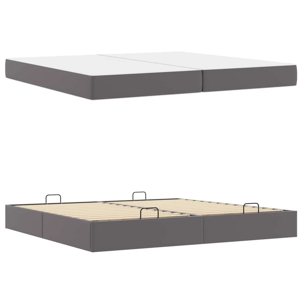 Struttura letto con materasso con materasso 2 pcs Grigio PVC