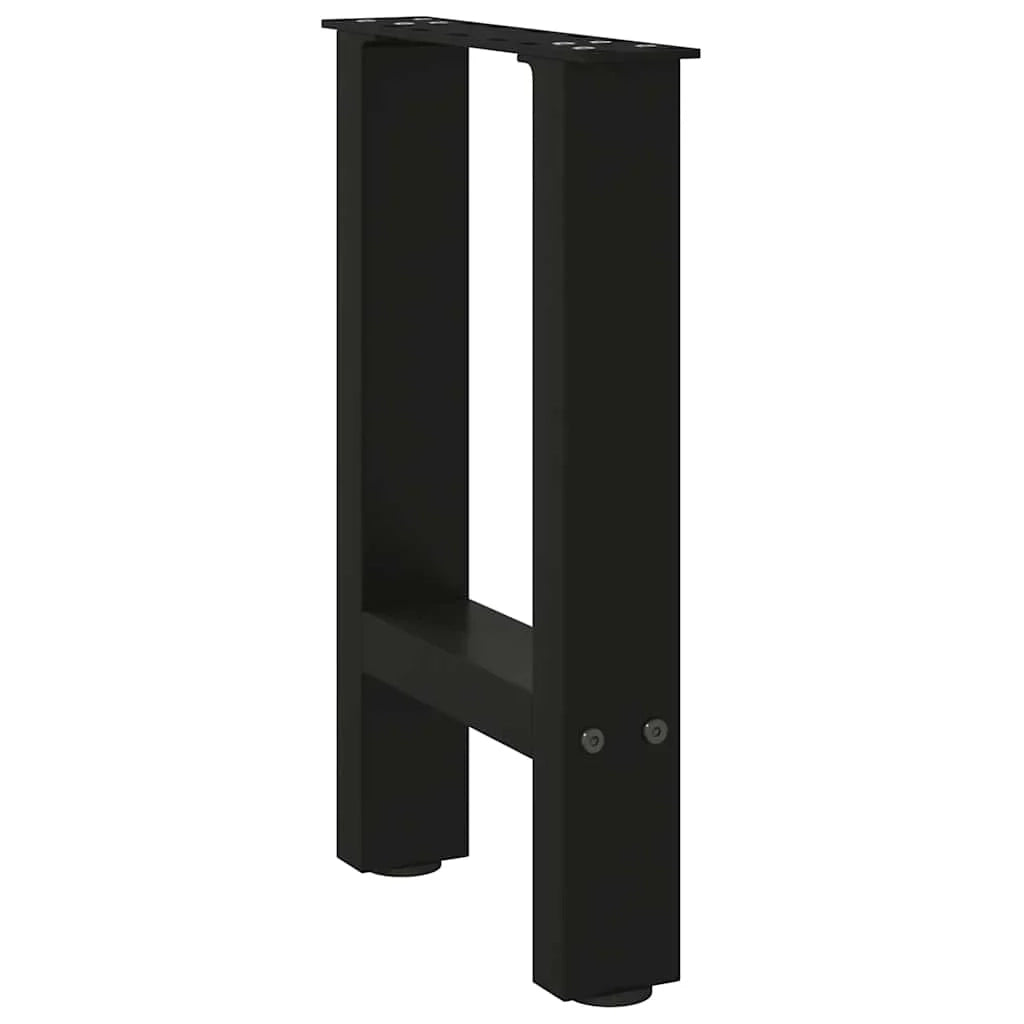 Set di 2 gambe per tavolino da caffè moderne quadrate regolabili 28 x 42-43 cm in acciaio nero 02_0057512