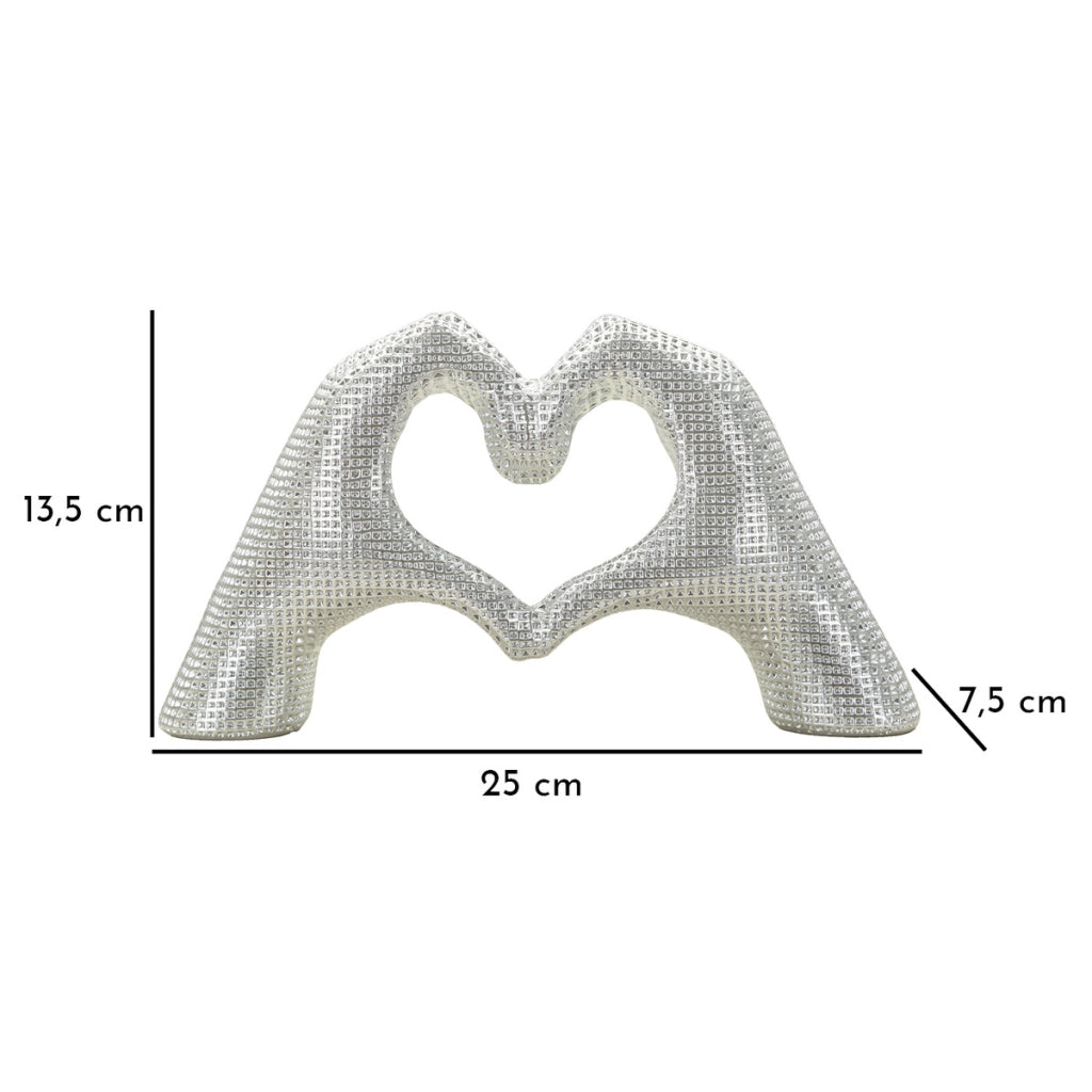 Scultura Lover in resina argento: coppia di amanti