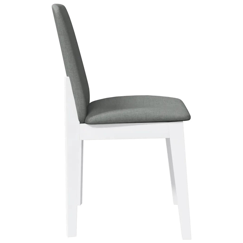 vidaXL Sedie da Pranzo con Cuscini 2 pz Bianco Legno Massello di Hevea