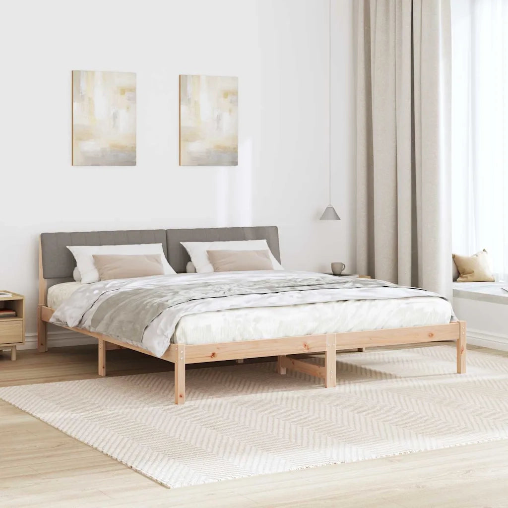 Struttura del Letto con testiera Marrone e taupe 180 x 200 cm