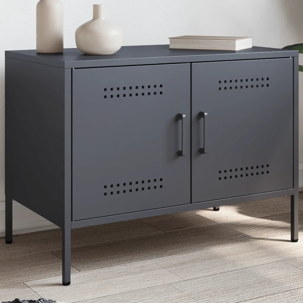 Mobile TV-Credenza per TV Antracite 68x39x50,5 cm in Acciaio