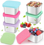 6 contenitori snack da 180 ml - contenitore alimentare in acciaio inossidabile 304 - box da picnic impermeabile - riutilizzabile