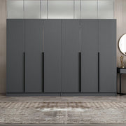 Armadio Kale 6 ante battenti effetto cannettato antracite 270x52x210H – Eleganza e capienza