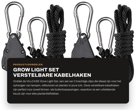 Impianto di Luce per la Crescita - Set di Supporti Regolabili - Nero - Per Piante - Sistema di Sostegno Robusto - Ideale per l'Orticoltura