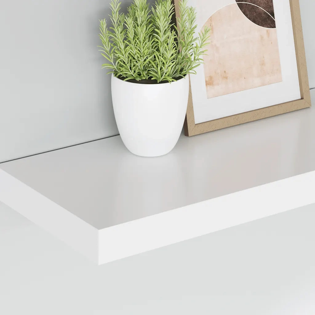 Scaffali a Parete 2 pz Bianchi 50x23x3,8 cm in MDF cod mxl 33748