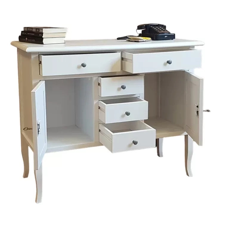 Madia credenza in legno bianco opaco 100x40x85h (1138) - Mobili 2G