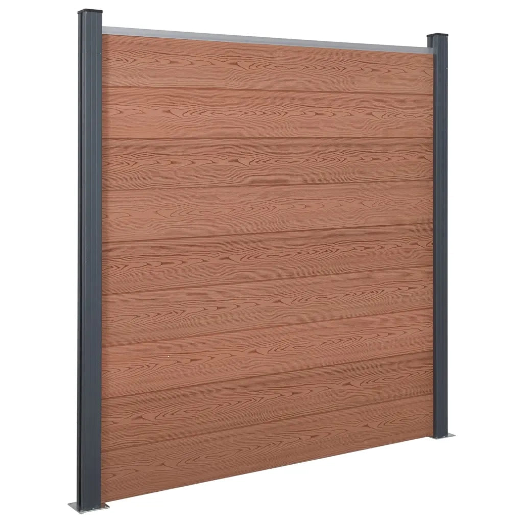 Set Pannello di Recinzione Marrone 353x186 cm in WPCcod mxl 131875