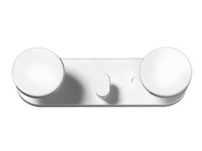 Appendiabiti 2 posti tondo in plastica bianco - cm.21x6x5,5h. blister pz.1 4 blister Eliplast
