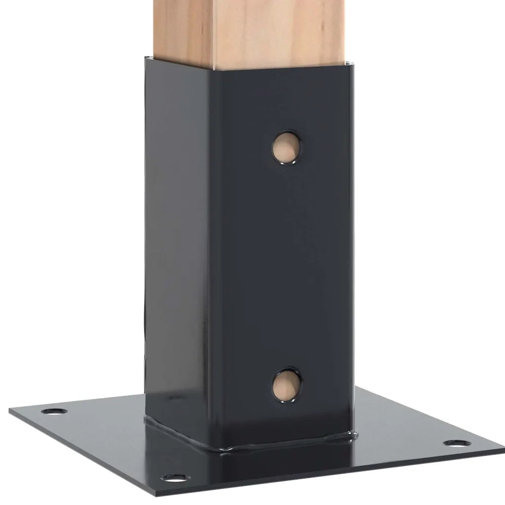 Basi per Pali Quadrati 4 pz 71x71 mm Acciaio Verniciato Polvere 42000024