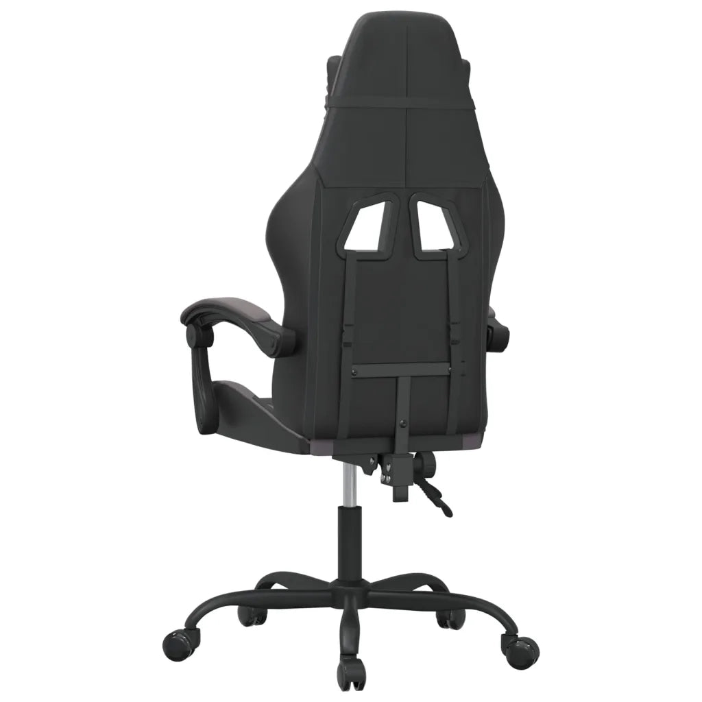 Sedia da Gaming | Sedia da e-sports Girevole Nera e Grigia in Similpelle