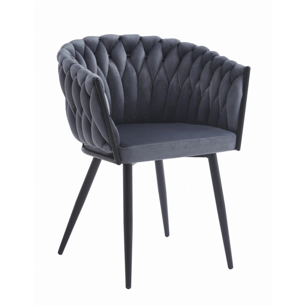 Set di 2 sedie poltroncina Orion in velluto grigio scuro