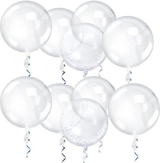 Ballooncini giganti 50 cm - 10 pezzi - Translucidi - Palloncini per feste - Matrimonio - Sostenibili e inodore