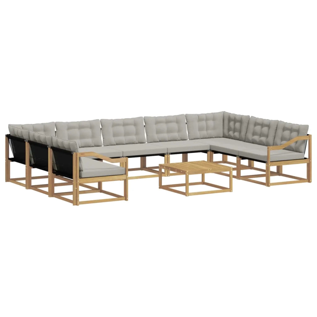 Set di divani da esterno 10 pcs Bianco e Grigio Chiaro 3389101