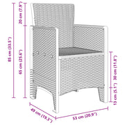 Sedie da giardino 4 pz Marrone Polirattan